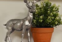 Silver christmas decorations stag ideas figurine delicate decoration sparkle holiday homebnc