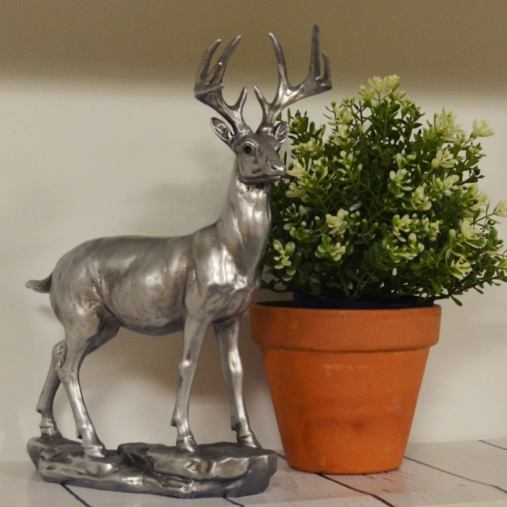 Silver christmas decorations stag ideas figurine delicate decoration sparkle holiday homebnc