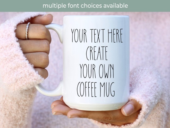 Tasse selbst gestalten mit text